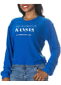 Kansas Jayhawks Womens Crop Sweater Fleece T-Shirt - Blue