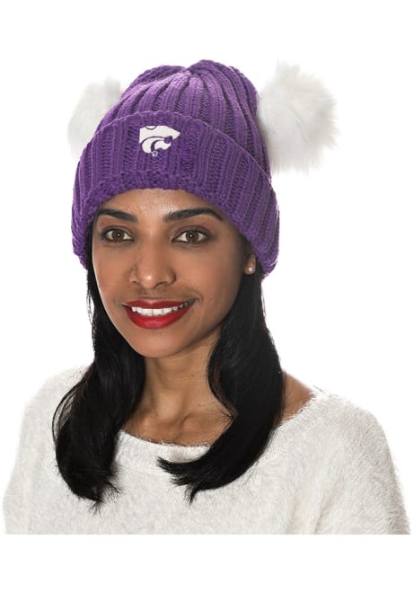 Two Pom K-State Wildcats Womens Knit Hat