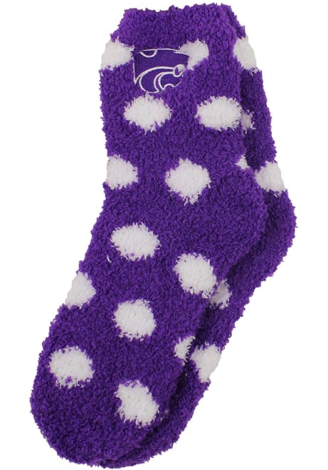 Polka Dot K-State Wildcats Youth Quarter Socks - Purple