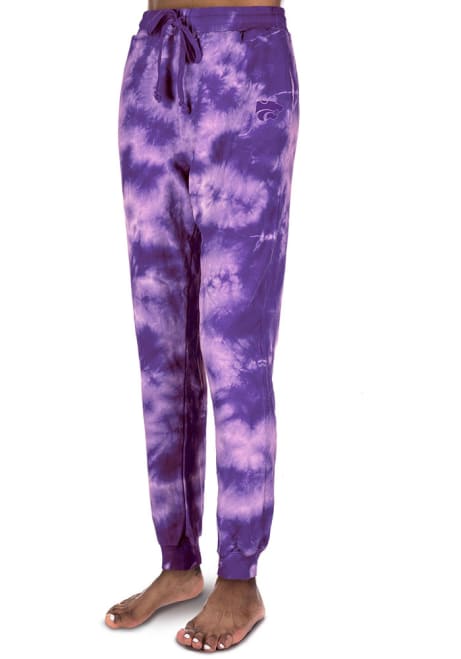 Womens Purple K-State Wildcats Cloud Dye Sweatpants