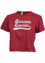 Oklahoma Sooners Womens Script Crop T-Shirt - Crimson