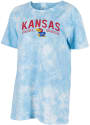 Kansas Jayhawks Womens Tie Dye T-Shirt - Light Blue