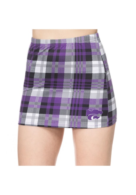 Womens Purple K-State Wildcats Plaid Mini Skirt