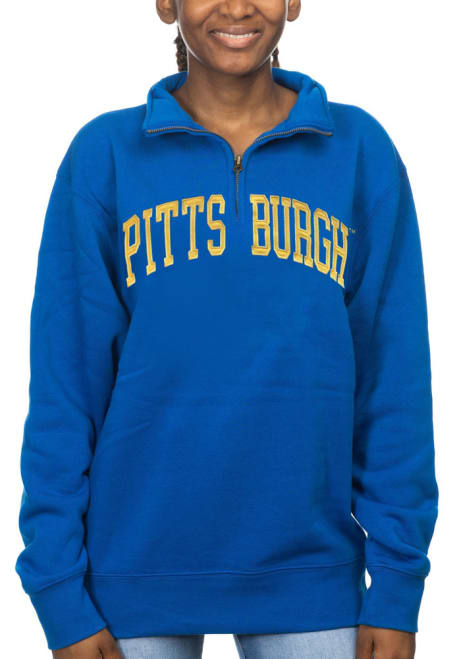 Womens Blue Pitt Panthers Sport Fleece Qtr Zip