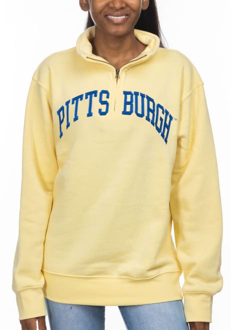 Womens Yellow Pitt Panthers Sport Fleece Qtr Zip