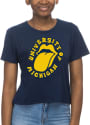 Michigan Wolverines Womens Crop T-Shirt - Navy Blue