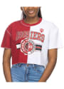 Indiana Hoosiers Womens Crop Patchwork T-Shirt - Crimson