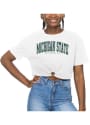 Michigan State Spartans Womens Crop Ring Hem T-Shirt - White