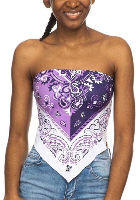 Womens Lavender K-State Wildcats Bandana Tie Back Tank Top