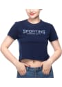 Sporting Kansas City Womens Crop T-Shirt - Navy Blue