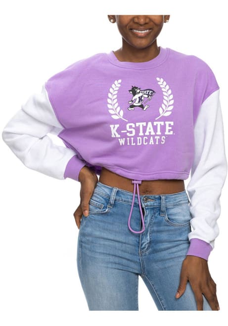 Womens Lavender K-State Wildcats Cinch Crew Sweatshirt