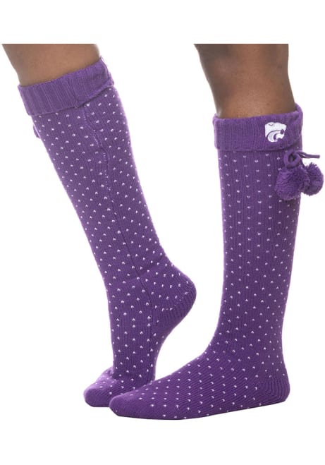 Logo K-State Wildcats Womens Knee Socks - Purple