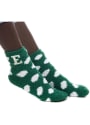 Eastern Michigan Eagles Womens Fuzzy Dot Quarter Socks - Green