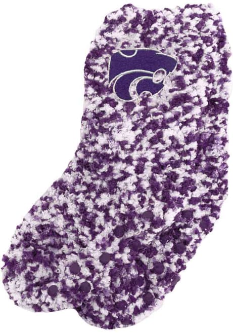 Marled Slipper K-State Wildcats Youth Crew Socks - Purple