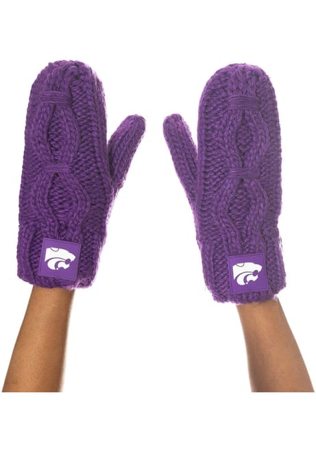 Chunky Knit K-State Wildcats Womens Gloves