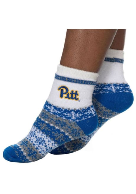 Holiday Team Color Pitt Panthers Womens Quarter Socks - Blue