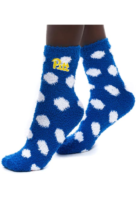 Fuzzy Dot Pitt Panthers Womens Quarter Socks - Blue