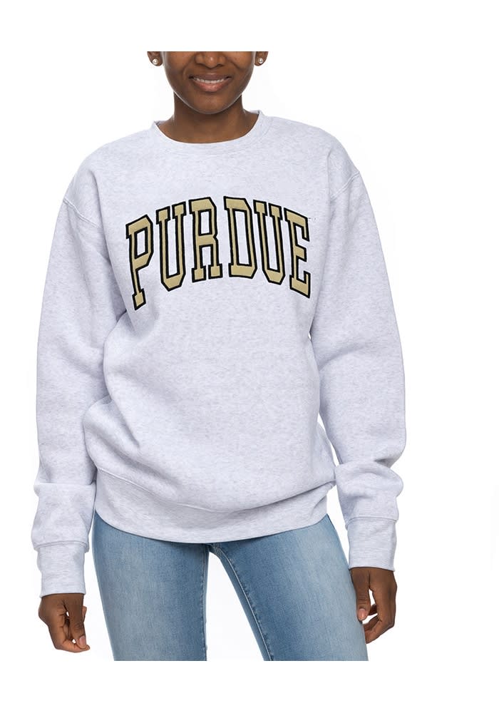 Womens Ash Purdue Boilermakers Sport Fleece Crew Sweatshirt