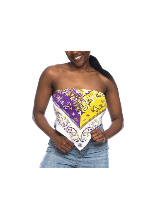 LSU Tigers Womens Purple Bandana Tie Back Tank Top