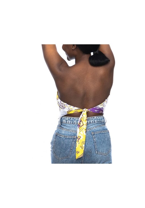 LSU Tigers Womens Purple Bandana Tie Back Tank Top