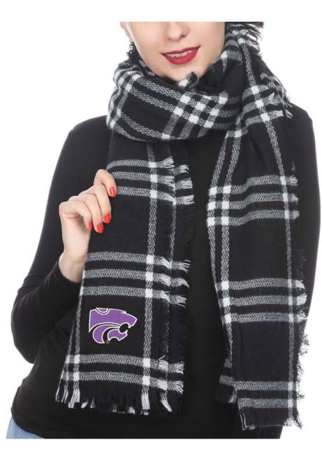 Plaid Blanket K-State Wildcats Womens Scarf - Purple