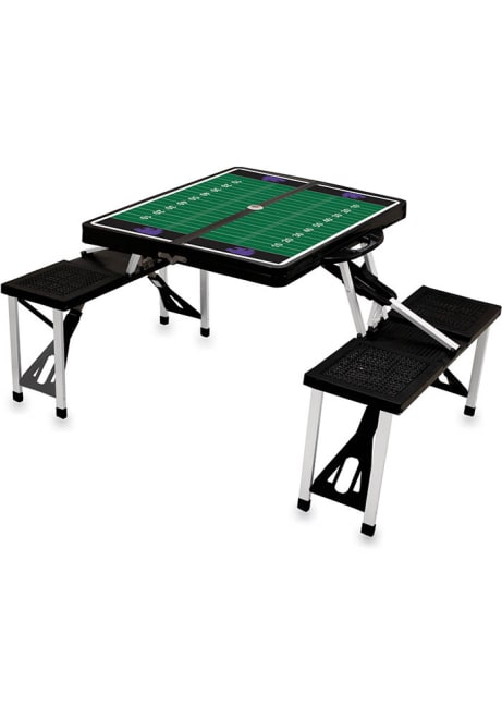 Black K-State Wildcats Portable Football Picnic Table