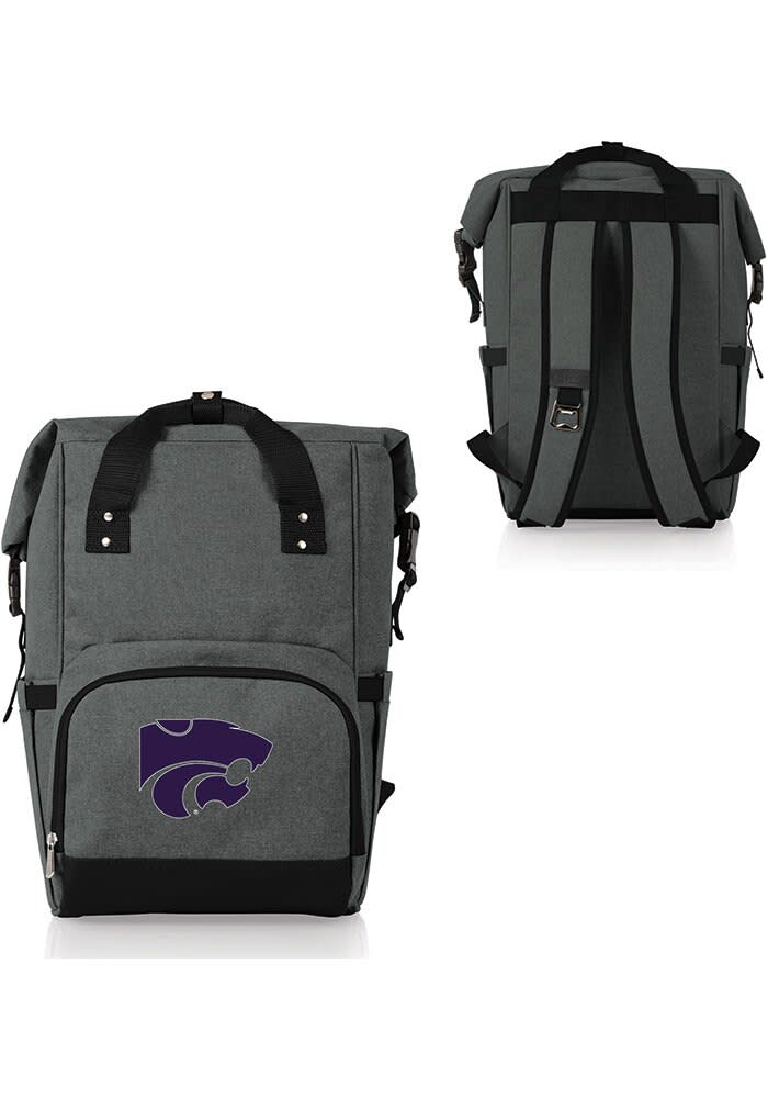 K-State Wildcats Picnic Time GRAY Roll Top Cooler Backpack - 7429014