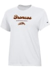 Main image for Western Michigan Broncos White Champion Script Mascot Logo Core Short Sleeve T-Shirt