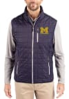 Main image for Mens Michigan Wolverines Blue Cutter and Buck Letterwinners M Club Rainier PrimaLoft Vest