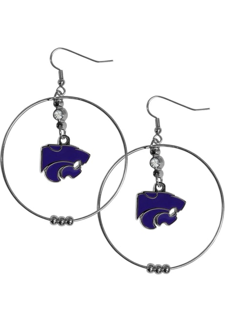 Hoop K-State Wildcats Womens Earrings - Grey