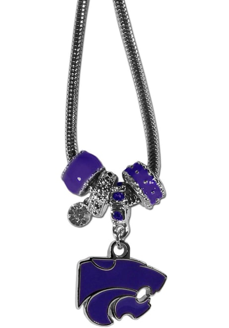Euro Bead K-State Wildcats Womens Necklace - Grey