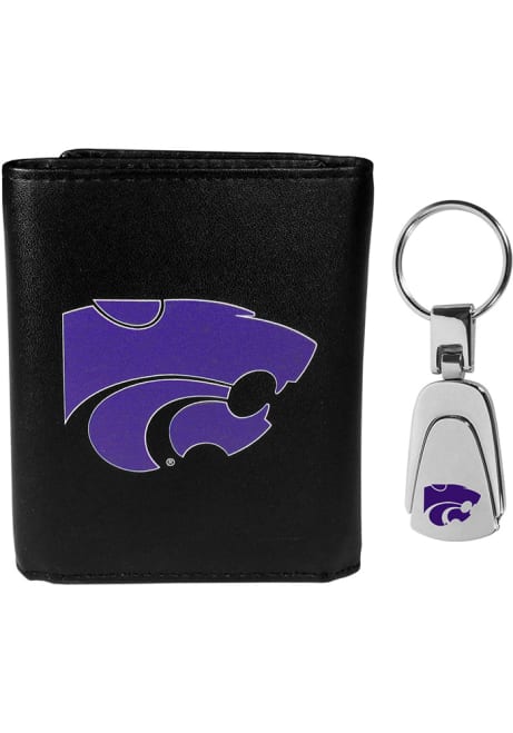 Key Chain K-State Wildcats Mens Trifold Wallet - Black