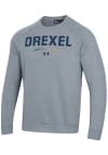 Main image for Mens Drexel Dragons Grey Under Armour Stripes Rival Crew Sweatshirt