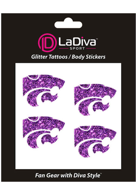 Purple K-State Wildcats 4-pack Sticker Tattoo