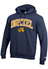 Main image for Mens Drexel Dragons Navy Blue Champion Tackle Twill Arch Mascot Hooded Sweatshirt