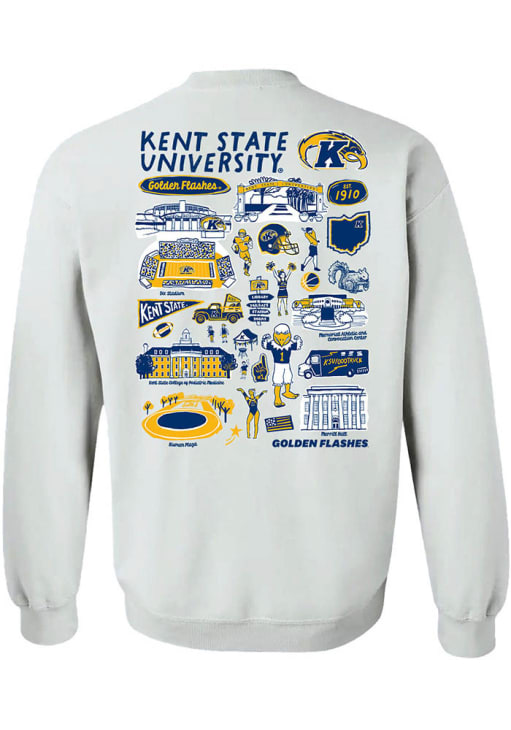 Vive La Fete Kent State Golden Flashes Womens White Impressions Crew Sweatshirt