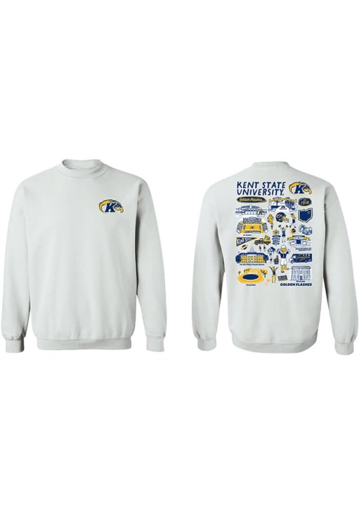 Vive La Fete Kent State Golden Flashes Womens White Impressions Crew Sweatshirt