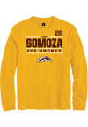 Main image for Ean Somoza Mens Gold Western Michigan Broncos NIL Stacked Box Long Sleeve Player T Shirt
