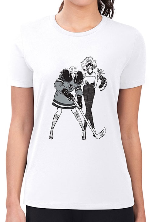 4Her Los Angeles Kings Womens Hockey Girls Graphic T-Shirt White