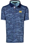 Main image for Youth Michigan Wolverines Navy Blue Greyson Icon Camo Short Sleeve Polo Shirt