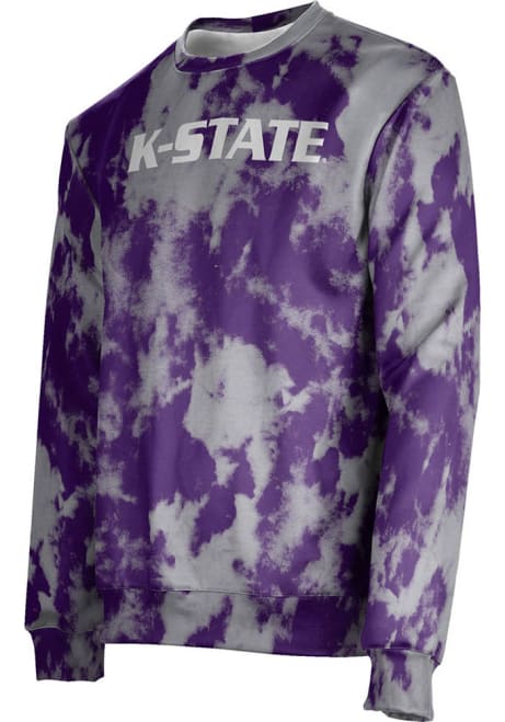 Mens K-State Wildcats Purple ProSphere Grunge Crew Sweatshirt