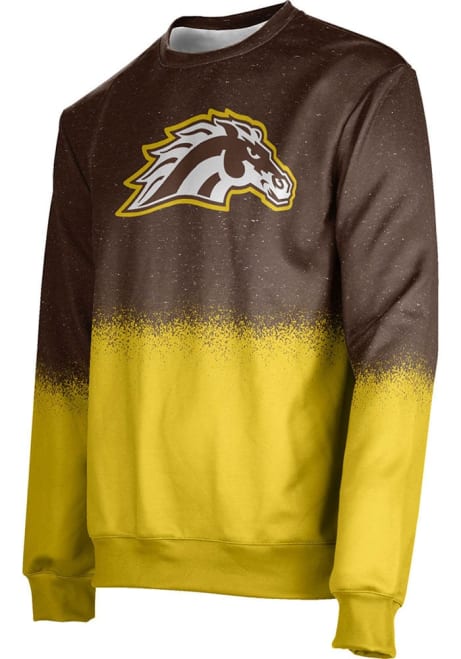 Mens Western Michigan Broncos Brown ProSphere Spray Crew Sweatshirt