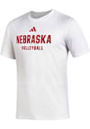 Main image for Nebraska Cornhuskers White Adidas Volleyball Creator Short Sleeve T Shirt