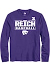 Main image for Jonah Reich Mens Purple K-State Wildcats NIL Stacked Box Long Sleeve Player T Shirt