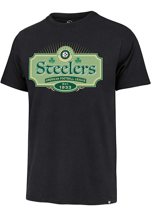 47 Pittsburgh Steelers BLACK Ireland Game Short Sleeve Fashion T