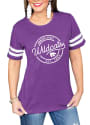 K-State Wildcats Womens Gameday Couture Just My Stripe Crew Neck T-Shirt - Purple