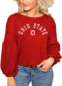 Ohio State Buckeyes Womens Gameday Couture Follow the Fun Bubble Sleeve Thermal T-Shirt - Red