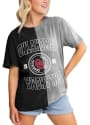 Oklahoma Sooners Womens Gameday Couture Crossroads Split Bleach Dye T-Shirt - Grey