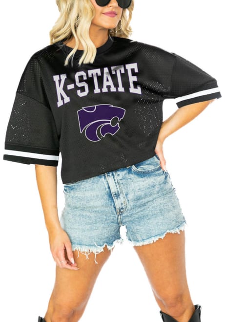Womens K-State Wildcats Black Gameday Couture Game Face Jersey Fashion Football