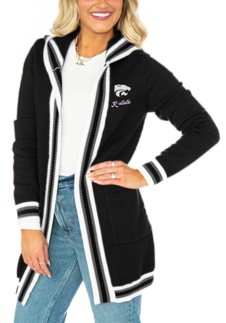 Womens K-State Wildcats Black Gameday Couture One More Round Long Sleeve Cardigan